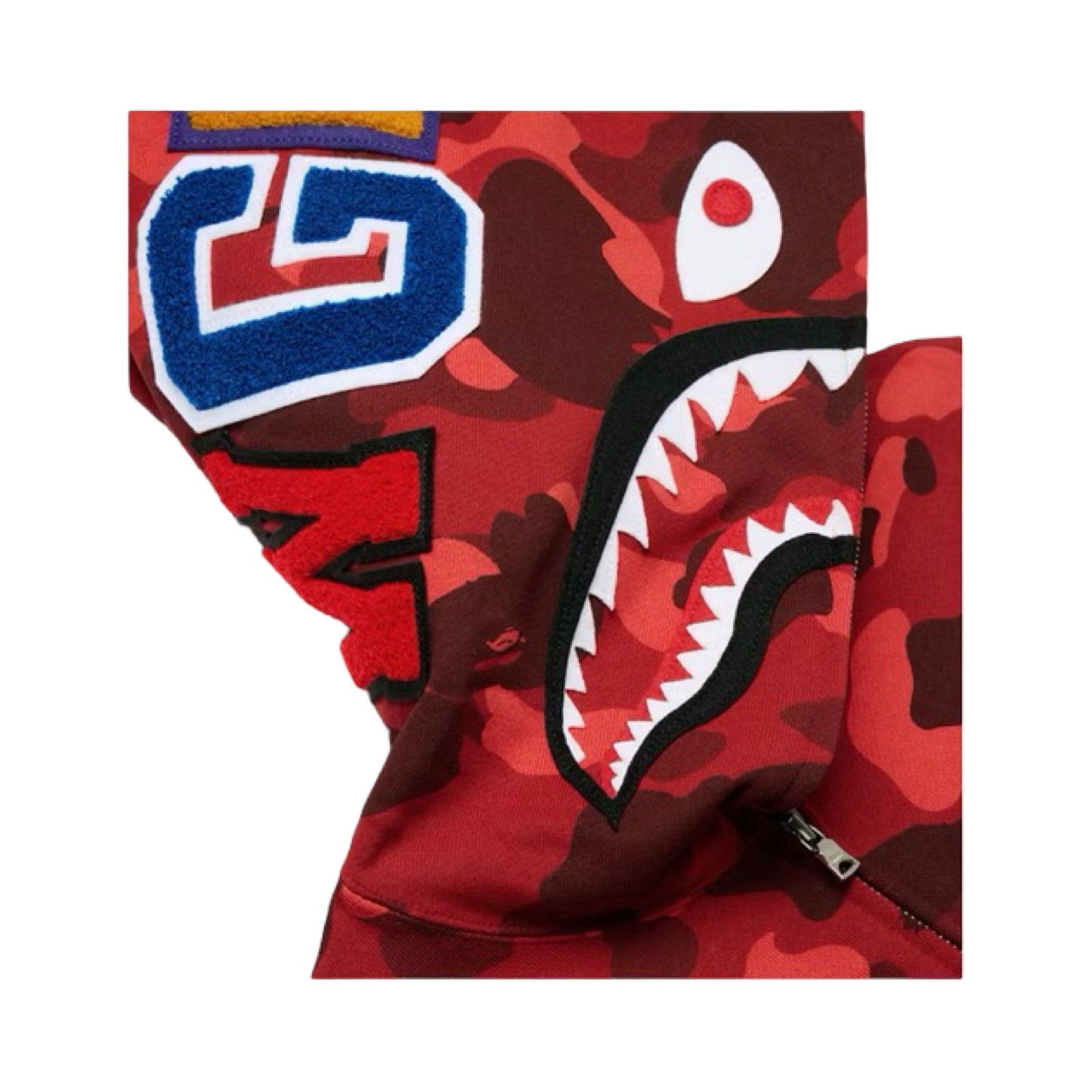 Bape Hoodie Shark Camo Red