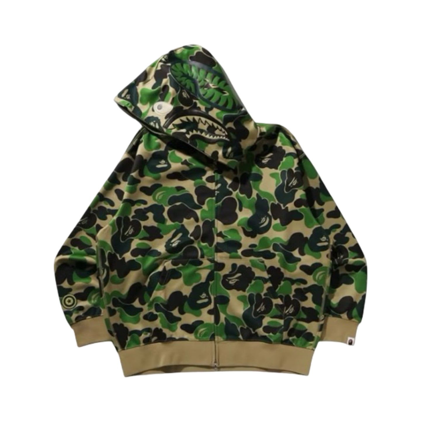 Bape Hoodie Shark Camo Total Green
