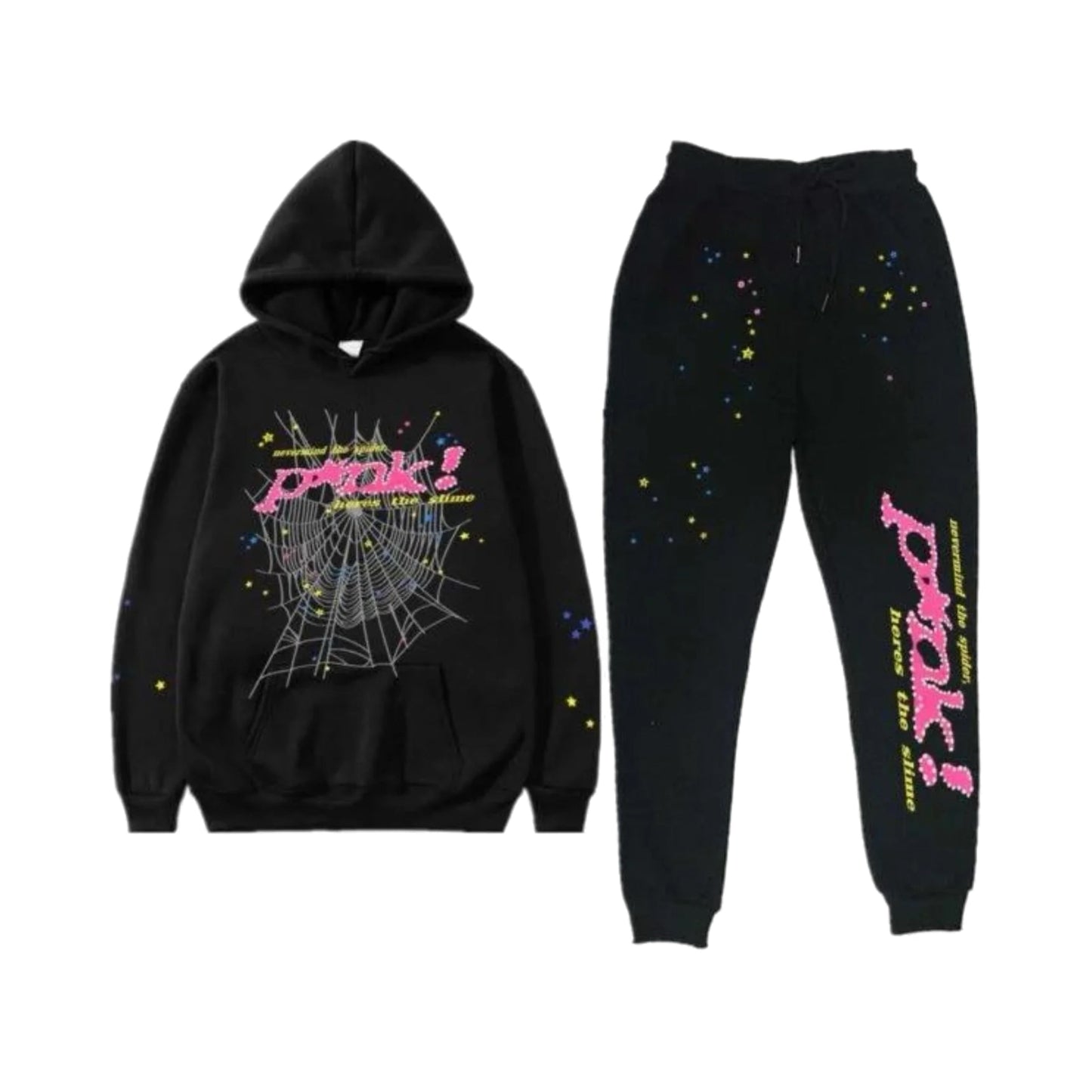 Sp5der Tracksuit Black&Pink