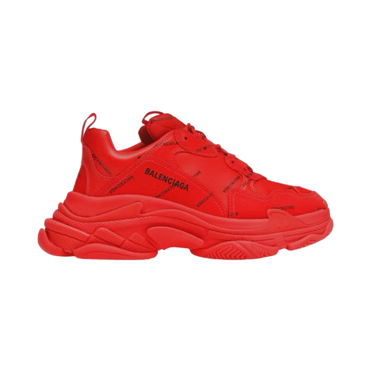 Balenciaga Triple S Allover Logo Red