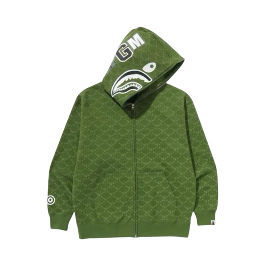 Bape Hoodie College Monogram Relaxed Fit Green