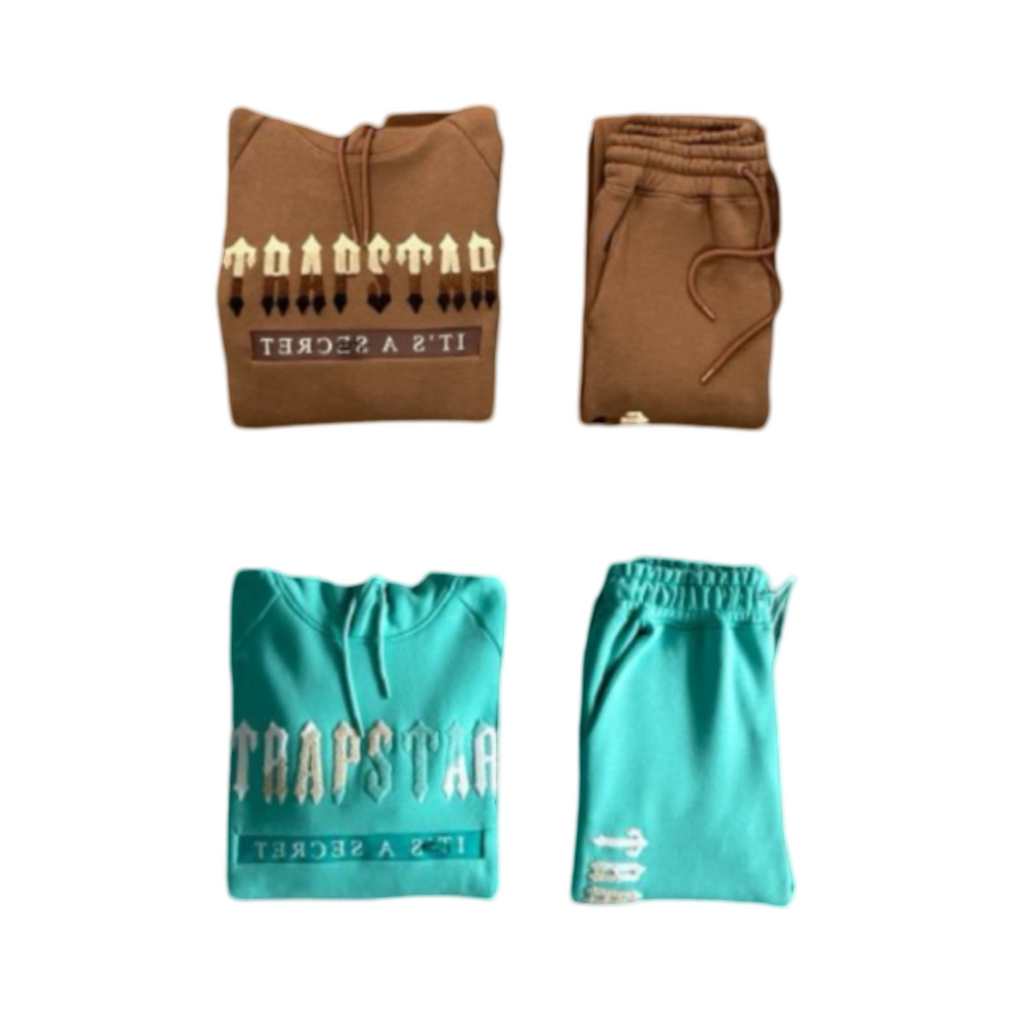 Trapstar Tracksuit Decoded 2.0 Chenille Hoodie Brown/Blue Tiffany