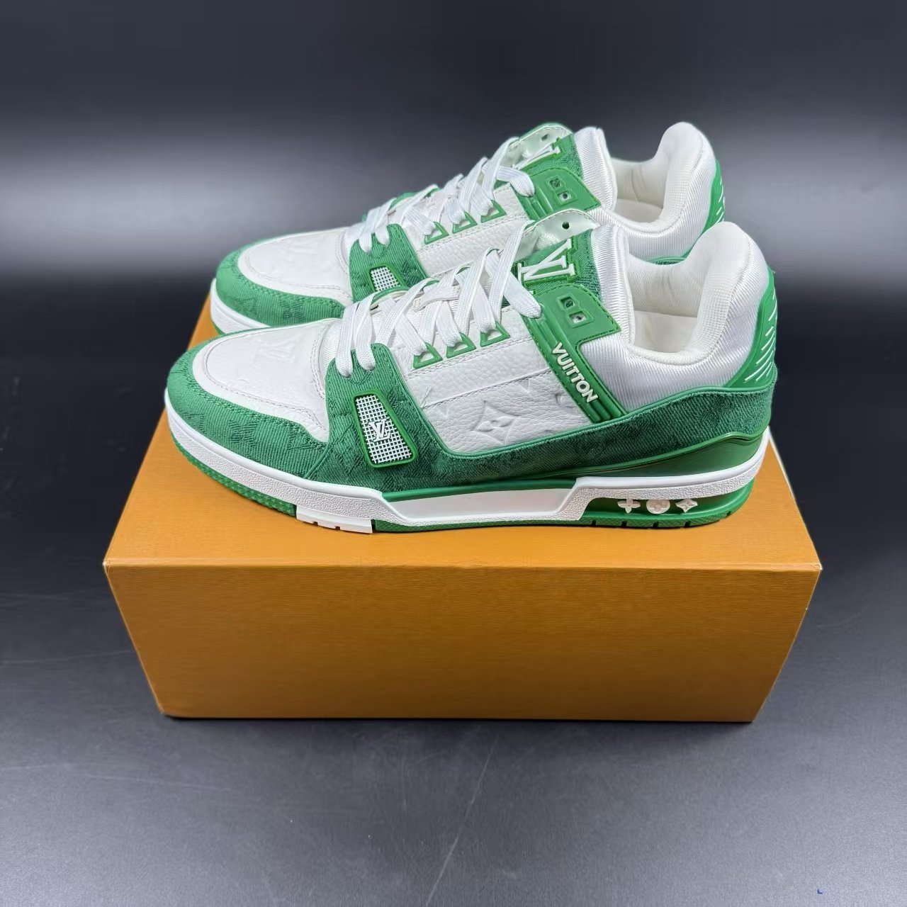 Sneaker Monogramma Verde Denim Bianco - Image 3