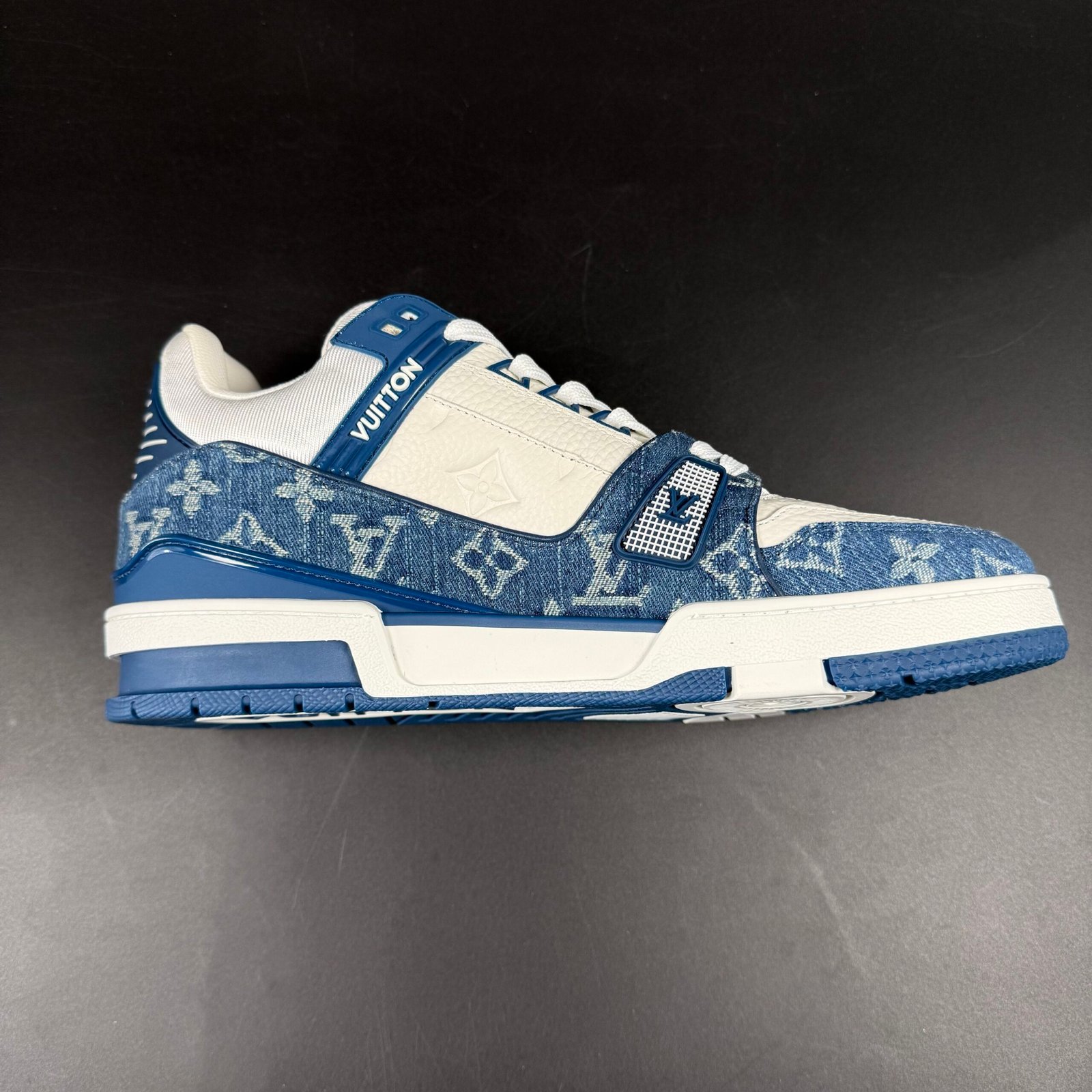 Sneaker Monogram Denim Bianco Blu - Image 6