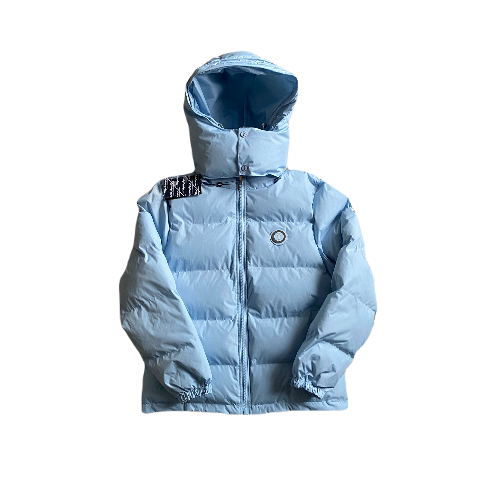 PIUMINO STACCABILE CON CAPPUCCIO-BLU GHIACCIO