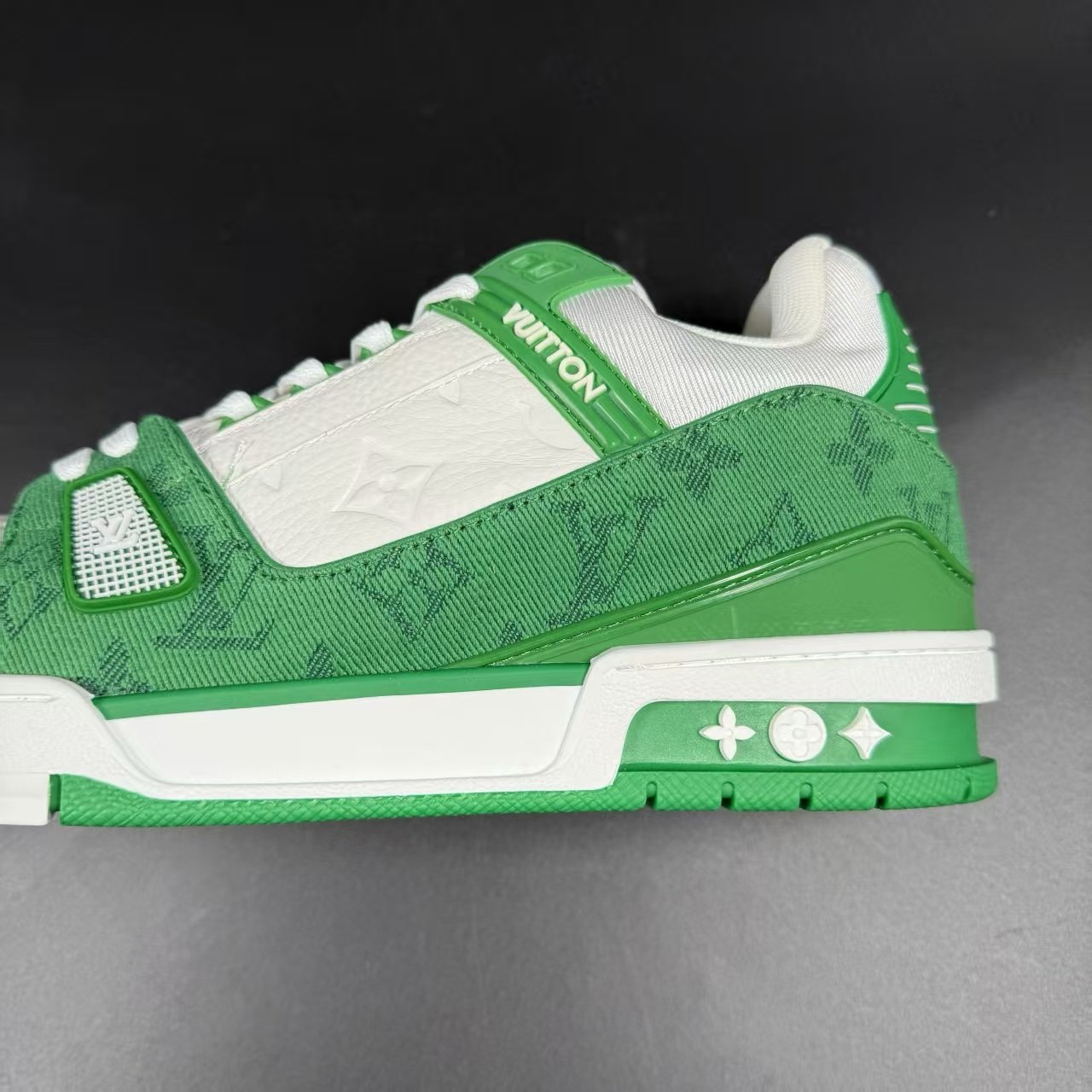 Sneaker Monogramma Verde Denim Bianco - Image 4