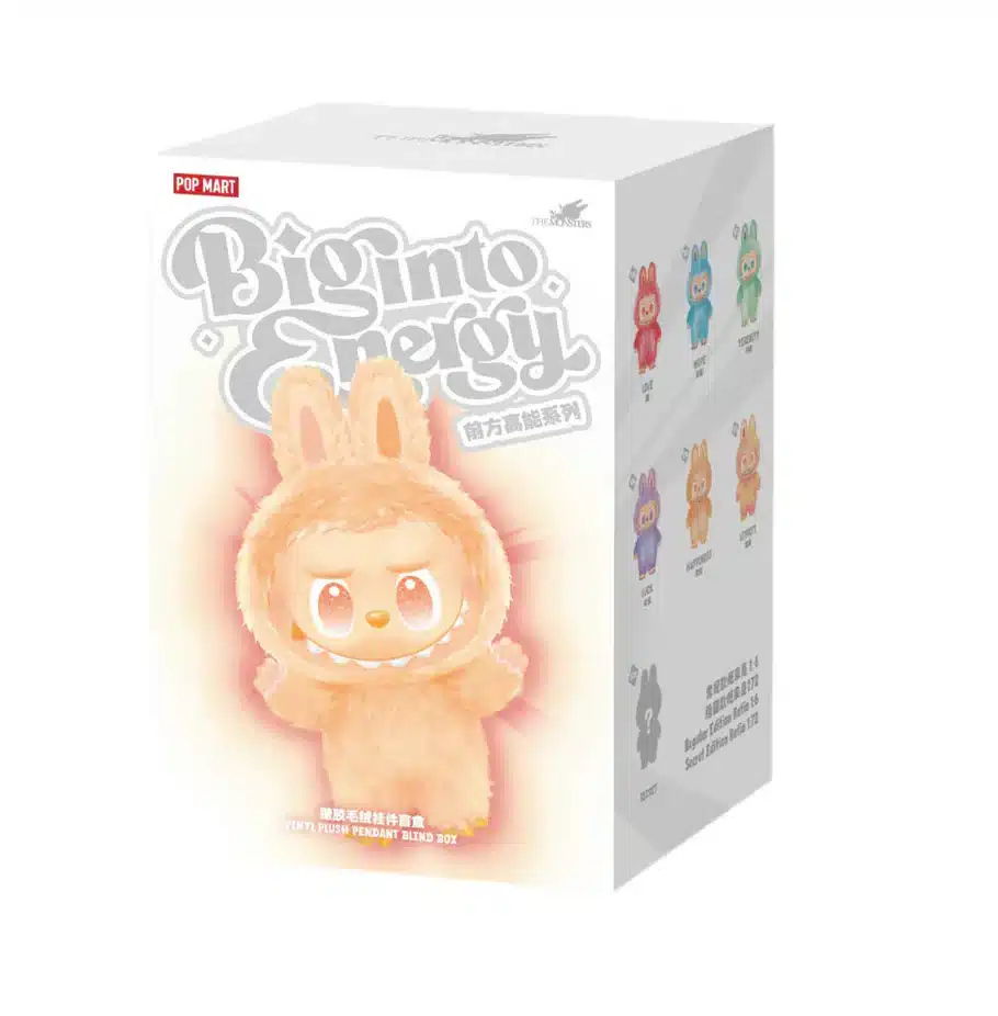 POP MART THE MONSTERS LABUBU BIG INTO ENERGY SERIE CIONDOLO IN PELUCHE IN VINILE SCATOLA SINGOLA CIECA