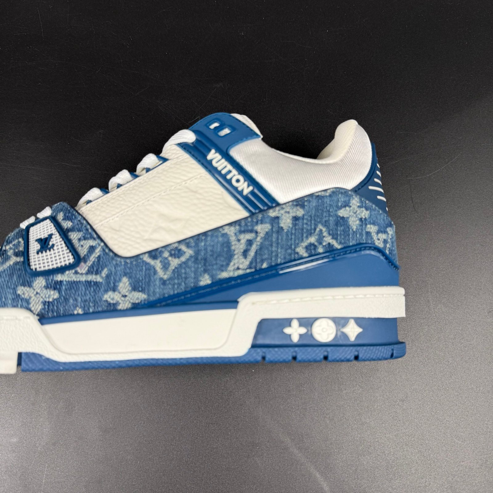 Sneaker Monogram Denim Bianco Blu - Image 7