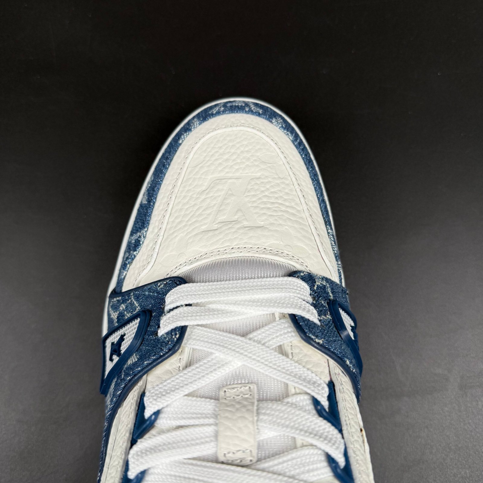 Sneaker Monogram Denim Bianco Blu - Image 8