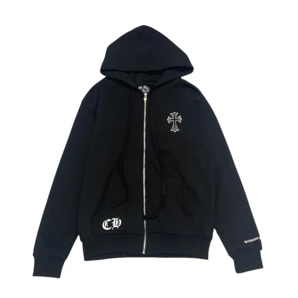 FELPA CROCE ZIP NERA CH064